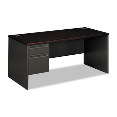 Hon HON, 38000 SERIES LEFT PEDESTAL DESK, 66W X 30D X 29.5H, MAHOGANY/CHARCOAL 38292LNS